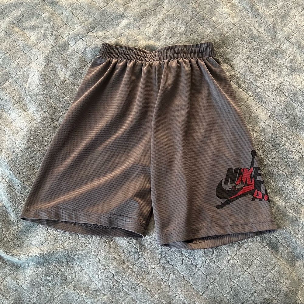Jordan Kids Gray‎ and Black Logo Shorts